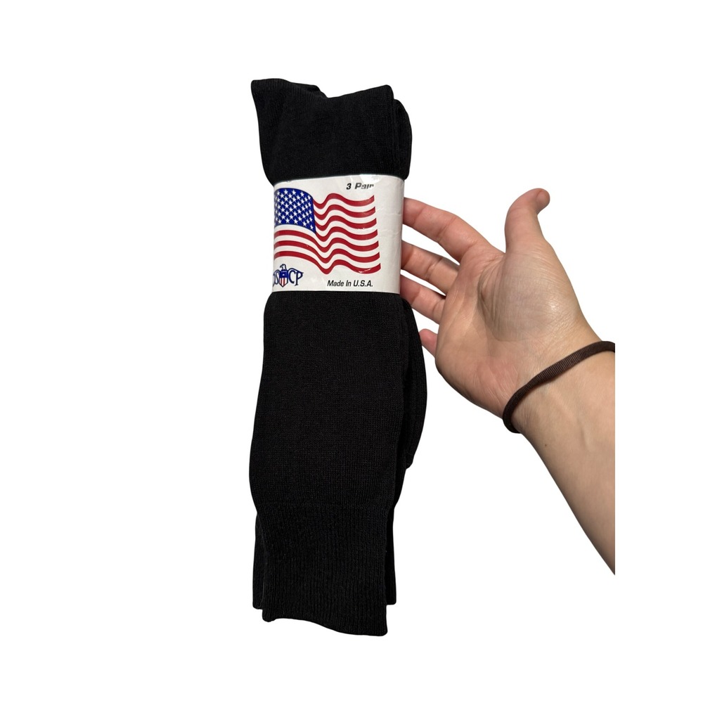 DSCP 3-pack of black USOA military-style boot socks Size Large 13-16 Men